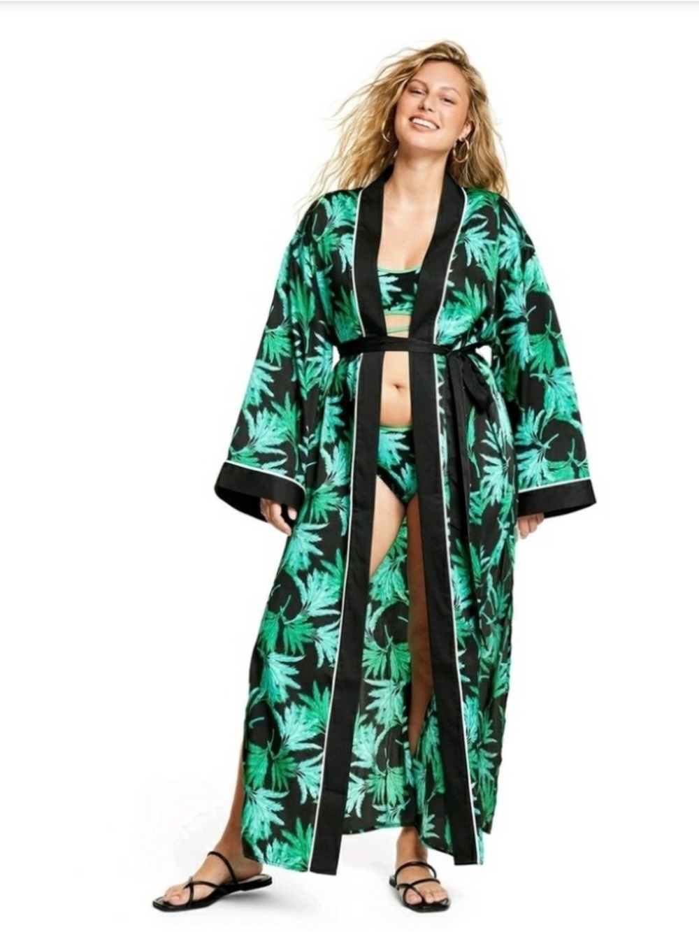Like New: Fe Noel x Target Women's Feathered Palm Print Robe 3x